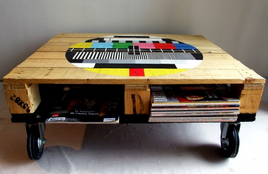 Pallet coffee table by Doobi of France.